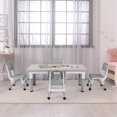 thumbnail image 4 of Arlopu Kids Table and 4 Chair Set, Height Adjustable Toddler Table and Chair Set, Non-Slip Legs, Graffiti Desktop, Large Children Activity Table, Reading Daycare Classroom Home (Grey), 4 of 7