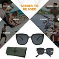 thumbnail image 5 of EIMELI Women Fashionable Black Sunglasses Anti Ultraviolet Stop UV400 Eye Protection Classic Square Frame Retro Style For Outdoor Sports Shopping Driving, 5 of 7