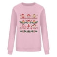 thumbnail image 4 of HOMBOM Sweatshirts for Women Holiday Vintage Crewneck Merry Pink Christmas Santa Adults Sweatshirt Xmas, 4 of 6