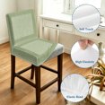 thumbnail image 4 of Sage Green Geometric Bar Stool Cover Set of 4, Green Greek Key Design Burlap Modern Art Stretch Bar Chair Cover, Removable Washable Pub Counter Stool Chair Slipcover for Kitchen Dining Room Pub Cafe, 4 of 9
