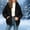 Black, variant on Women's Fleece Lined Jacket Waterproof Windproof Hooded Bomber Rain Coat Winter Warm Outdoor Jackets
