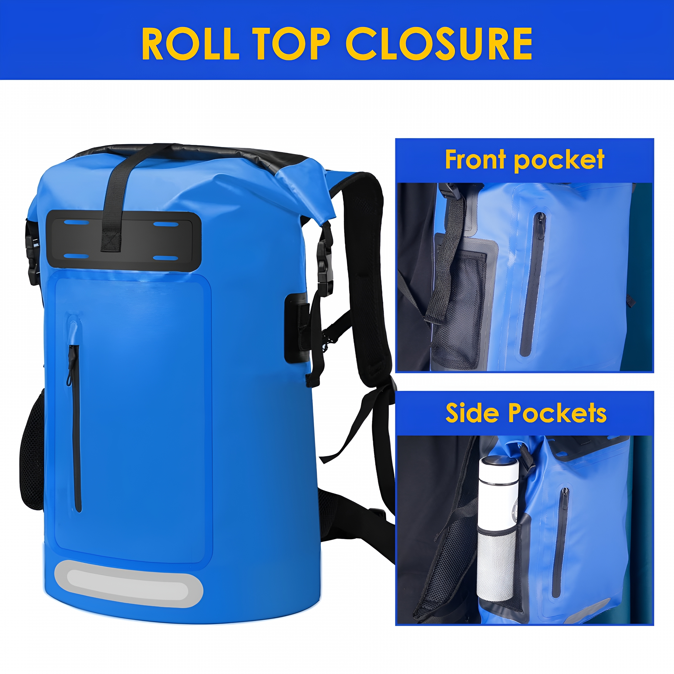 GASTROPOD 2026 New 30L Dry Bag Waterproof Floating Backpack Heavy Duty Roll Top Dry Backpack in Blue for Kayaking, Camping, Hiking, Surfing