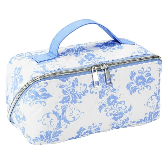 Cosmetic Bag for Travel and Makeup, Cosmetic Bag for Women Zipper Pouch Travel Cosmetic Organizer Travel Bags-Blue