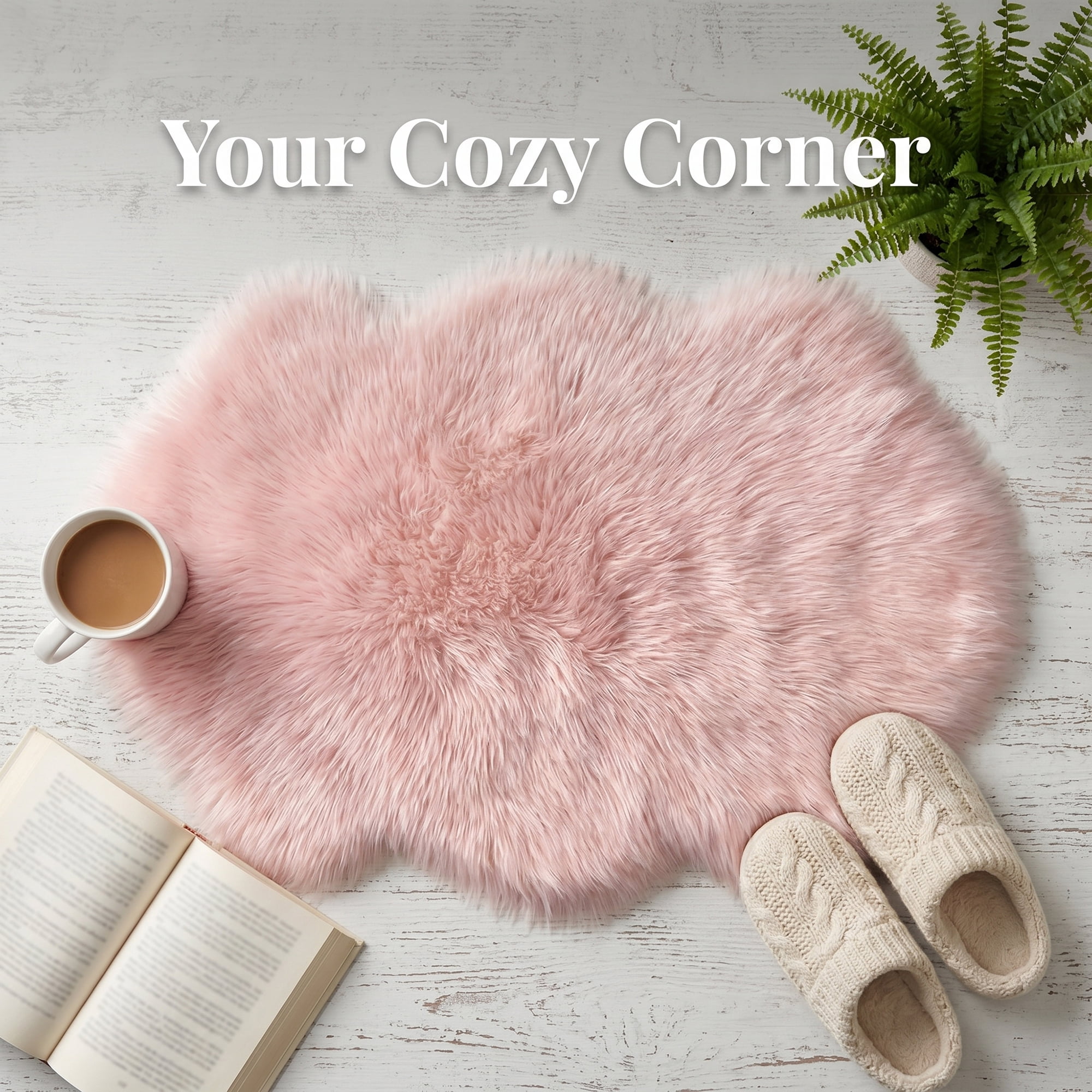 Unique Bargains Ultra Fluffy Bedroom Non Slip Fuzzy Shaggy Area Rug 35" x 24" Pink