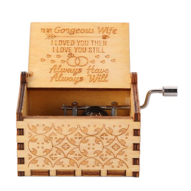 Caja Música Musical Grabada Con Manivela Regalos San Valentín (5)