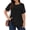 Black, variant on Lace Plus Size Women Blouses Casual Tunic Boho Tops Crew Neck Short Sleeve Shirts Trendy Summer Blouses
