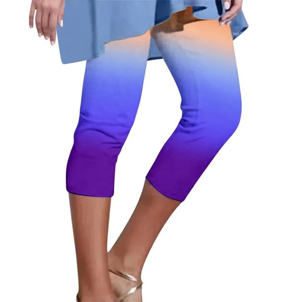 Gibobby Running Pantalones Deportivos Yoga Leggings moda 3/4 para mujer Leggings estampados cintura alta para mujer Medias atléticas Pantalones cortos entrenamiento yoga(Azul marino, M)