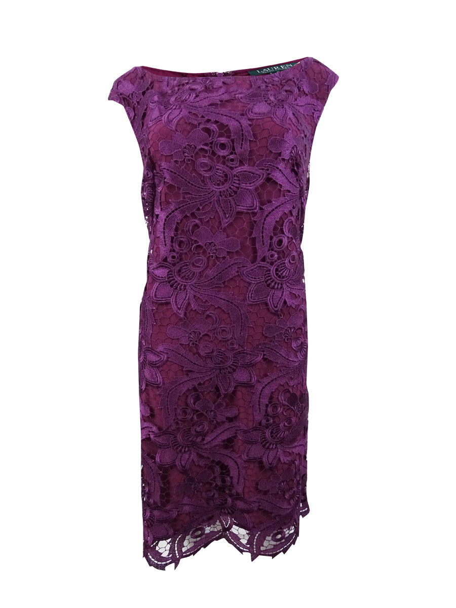 Ralph Lauren Women's Lace Scallop Dress 