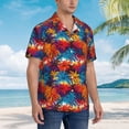 thumbnail image 2 of Lsque Colorful Hawaii Palms pattern Hawaiian Shirt for Men, Unisex Summer Beach Casual Short Sleeve Button Down Shirts-Medium, 2 of 9