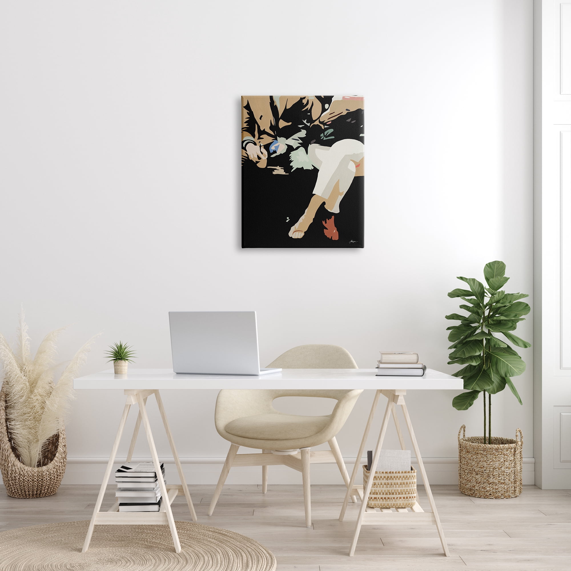 Stupell Industries Upscale Fashion Couple Sitting Stark Pop Style Graphic Art Gallery Wrapped Canvas Print Wall Art, Design by Beth Ann Lawson