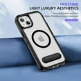 thumbnail image 5 of Magnetic & Stand Designed for iPhone 15 Case fit for MagSafe, Luxury Hybrid Shockproof Drop Protective Lightweight Phone Case for iPhone 15, Built-in Invisible Kickstand, Black+Clear, 5 of 7