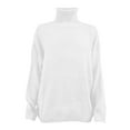 thumbnail image 4 of Htigea Women's High Neck Sweaters Casual Loose Fit Pullover Top Knit Long Sleeve Jumpers White S, 4 of 5