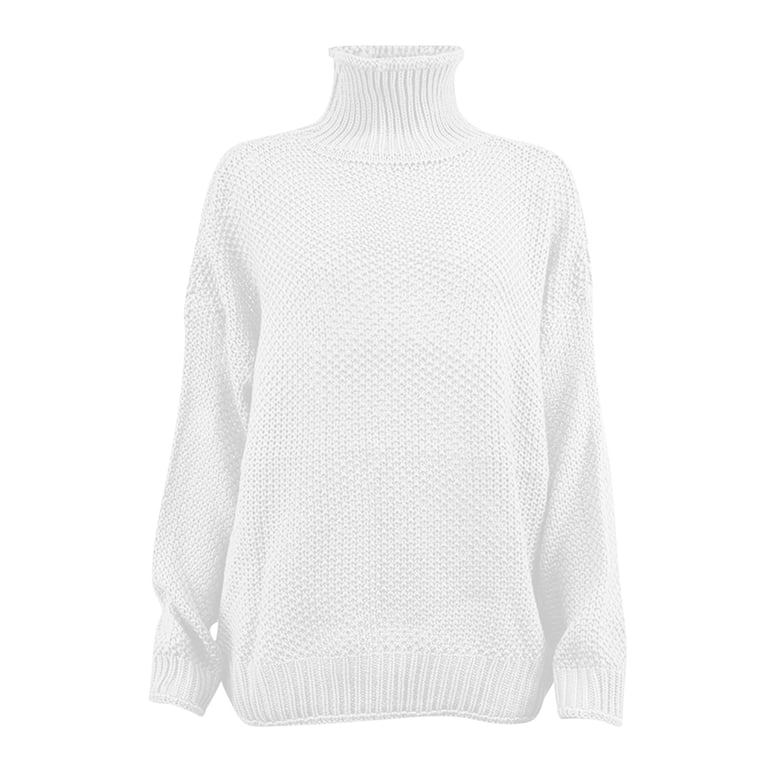 Women's Knit Oversized Sweater Casual Solid Tops Knitting Long