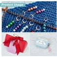 thumbnail image 4 of 40 Pcs Pearl Bead Stitch Markers Plastic Dangle Charms Alloy Crochet Stitch Marker Charms Removable Leverback Hoop Stitch Marker for Knitting Weaving Sewing Jewelry Making Golden, 4 of 6
