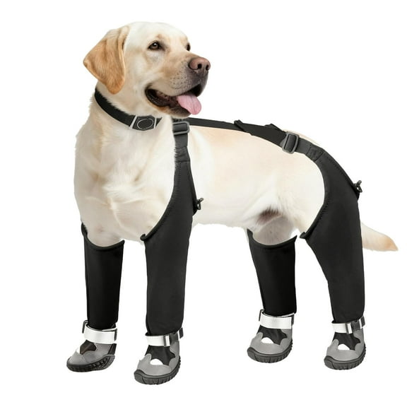 Dog Suspender Boots, Waterproof Dog Rain Boots, Puppy Snow Shoes for Winter, Anti Dirt Pants with Shoes, Adjustable Suspender Pants for Outdoor Walking & Paw Protectors,Keep Paws Dry and Clean(XS)