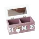 thumbnail image 2 of Caja de almacenamiento de madera, organizador de escritorio, regalos, multifuncional, joyero con 2 compartimentos Púrpura, 2 of 9