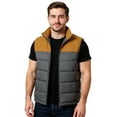 thumbnail image 2 of Dresfit Men's Lightweight Jacket Zip Up Cotton Puffer Vest Sleeveless Plus Size Thick Autumn Coat Big and Tall Padded Outerwear with Pockets Ginger M, 2 of 6