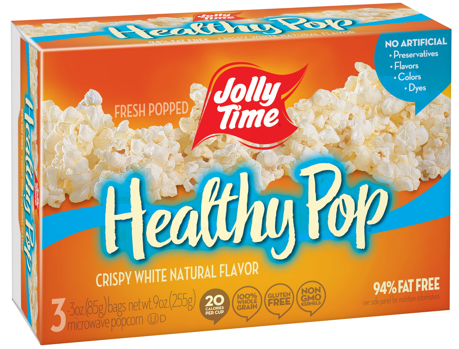 JOLLY TIME Healthy Pop Crispy White Microwave Popcorn Bags, 3 Oz., 3