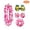 Hot Pink, variant on 3.44 Ft Hawaiian Luau Party Leis Set, 5 Pack Tropical Flower Garland Necklace with Pineapple Sunglasses, Blue Floral Headband and Bracelets Supplies