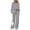 Grey, variant on PRETTYGARDEN Women's 2 Piece Outfits Casual Lapel Half Zip Sweatshirts And Wide Leg Pants Tracksuit Sets