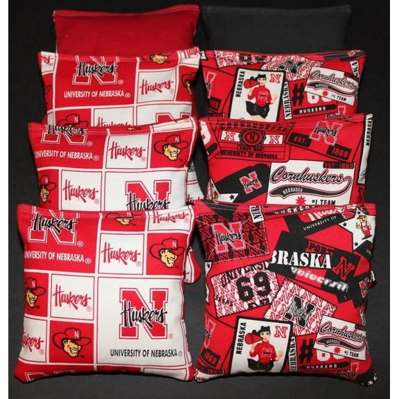 Set of 8 Regulation Cornhole Game Toss Bags - Nebraska