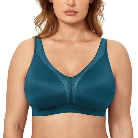 

DELIMIRA Women s Plus Size Wireless Bras Full Coverage Smooth Unlined Support Bra