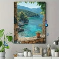 thumbnail image 4 of Mediterranean Coastal View Canvas Print/Wall Art， Perfect for Living Room， Bedroom， Bathroom， Kitchen， and Office Decor, 4 of 8