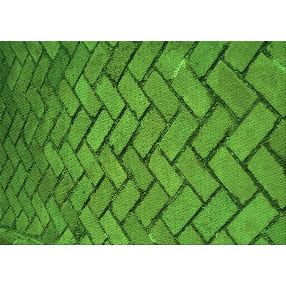 Ahgly Company Indoor Rectangle Patterned Pea Green Area Rugs, 8' x 10'