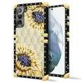 thumbnail image 2 of FKBRCL4U Compatible with Samsung Galaxy S21 Plus Case, Sunflower Diamonds Leather Luxury Golden Decoration for Girl Women Soft TPU Shockproof Protective Hard PC Back, 2 of 7