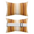 thumbnail image 2 of Pack of 2 Outdoor Lumbar Pillow Covers 11x16 Inch, Burnt Orange Ombre Stripe Waterproof Throw Pillow Covers Set, Farmhouse Simple Striped Indoor&Outdoor Decorative Cushion Cases for Patio Porch Car, 2 of 7