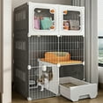 thumbnail image 4 of Lotpreco Integrated Cat House Hammock Cat Crate Indoor Catio Indoor Pet Cat House (Grey), 4 of 9