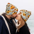 thumbnail image 5 of Pofeuu Autumn Pumpkin Blossoms Print Beanie Hat for Men Women Knit Winter Hat Warm Cuffed Skull Beanie Slouchy Soft Unisex, 5 of 6