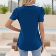 thumbnail image 3 of Stichou Womens Summer Tops Puff Sleeve Crewneck T Shirts Dressy Casual Blouses Spring Outfits Fashion Clothes 2026 Blue M, 3 of 5