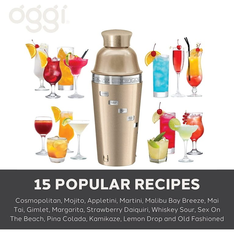 OGGI Dial-A-Drink Stainless Steel Cocktail Shaker (Gold) - Walmart.com