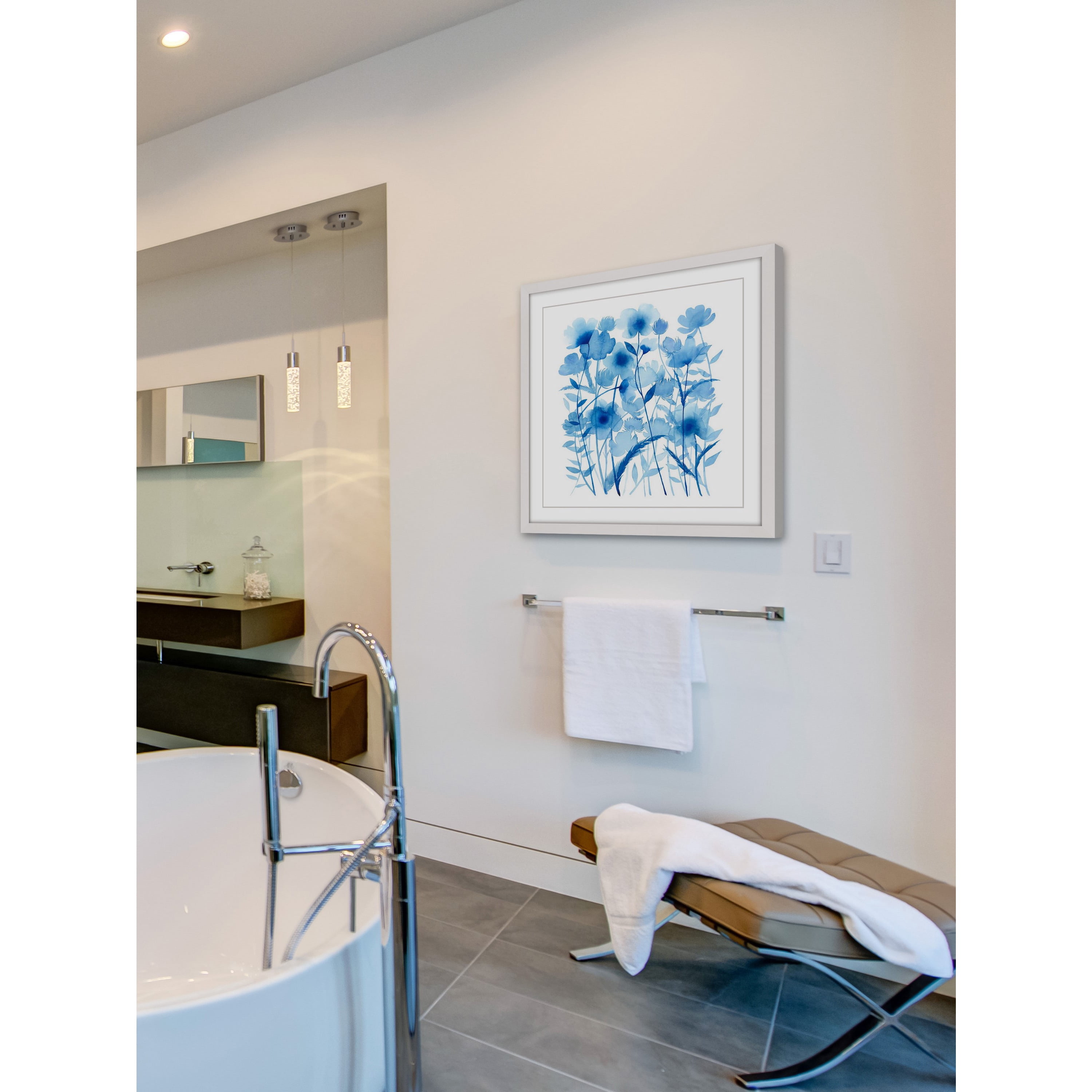 Marmont Hill "Cobalt Sway II" Framed Painting Print