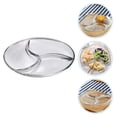 thumbnail image 3 of 1pc Creative Glass Dish Breakfast Plate Threegrid Plate Fruit Salad Plate, 3 of 4