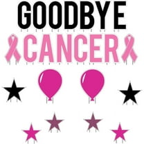 VictoryStore Yard Sign Outdoor Lawn Decorations: Goodbye Cancer Yard Letters Breast Cancer Awareness Yard Signs 23pcs Includes Stakes