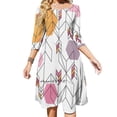 thumbnail image 3 of Unfinished Sweet Elegant Dress Women Korean Kawaii Square Collar Dress Abstract Pattern Arrow Direction Start Beginning, 3 of 5