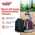 thumbnail image 4 of No Errors Sports RBP Rookie Baseball and Softball Backpack - Baseball and Softball Bat Bag with Fence Hooks for Kids, 2 Bat Pockets Bag for Boys and Girls(Maroon), 4 of 4
