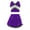 Purple, variant on iiniim Kids Girls Sequined Cheerleading Uniform Tank Crop Top with Pleated Skirt Set Cheer Costume
