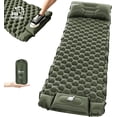 thumbnail image 1 of Colchoneta inflable para dormir para acampar con prensa para pies, tamaño pequeño, ultraligera, colchón de aire para acampar, impermeable, con cojín para exteriores, colchoneta de supervivencia para, 1 of 8