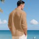 thumbnail image 5 of pstuiky camisa de manga larga para hombre, Camisa tipo cárdigan de manga larga con botones y bolsillos informales de color liso para hombre Tops casuales para hombres s, 5 of 7