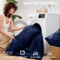 thumbnail image 6 of Sasttie Queen Size Comforter Set, 7-Piece Bed in a Bag, Pintuck Bedding Sets for All Season, Navy, 6 of 8