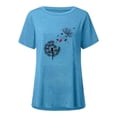 thumbnail image 3 of LEEYNEER Women‘s Plus Size Swing Ultra Femme Tunic Short Sleeve O-Neck Shirt Print Tops Red S, 3 of 6