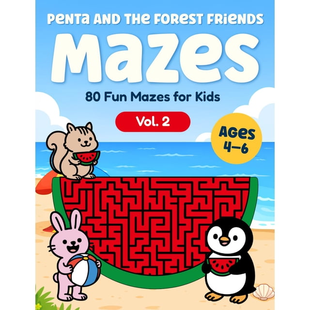 Libro de actividades de laberintos Vol. 2 para niños de 4 a 6 años