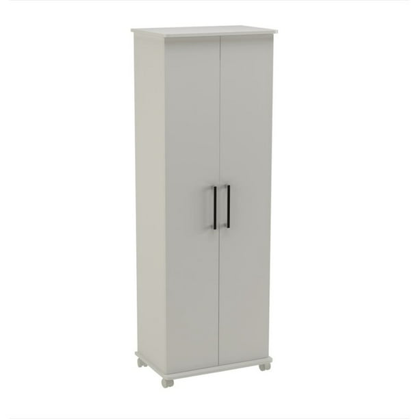 Bowery Hill 68 Shoe Cabinet With Casters In White Walmart Com