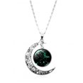 thumbnail image 1 of HEVIRGO 12 Constellation Demi-Lune Signe du Zodiaque Astrologie Horoscope Pendentif Collier, 1 of 10