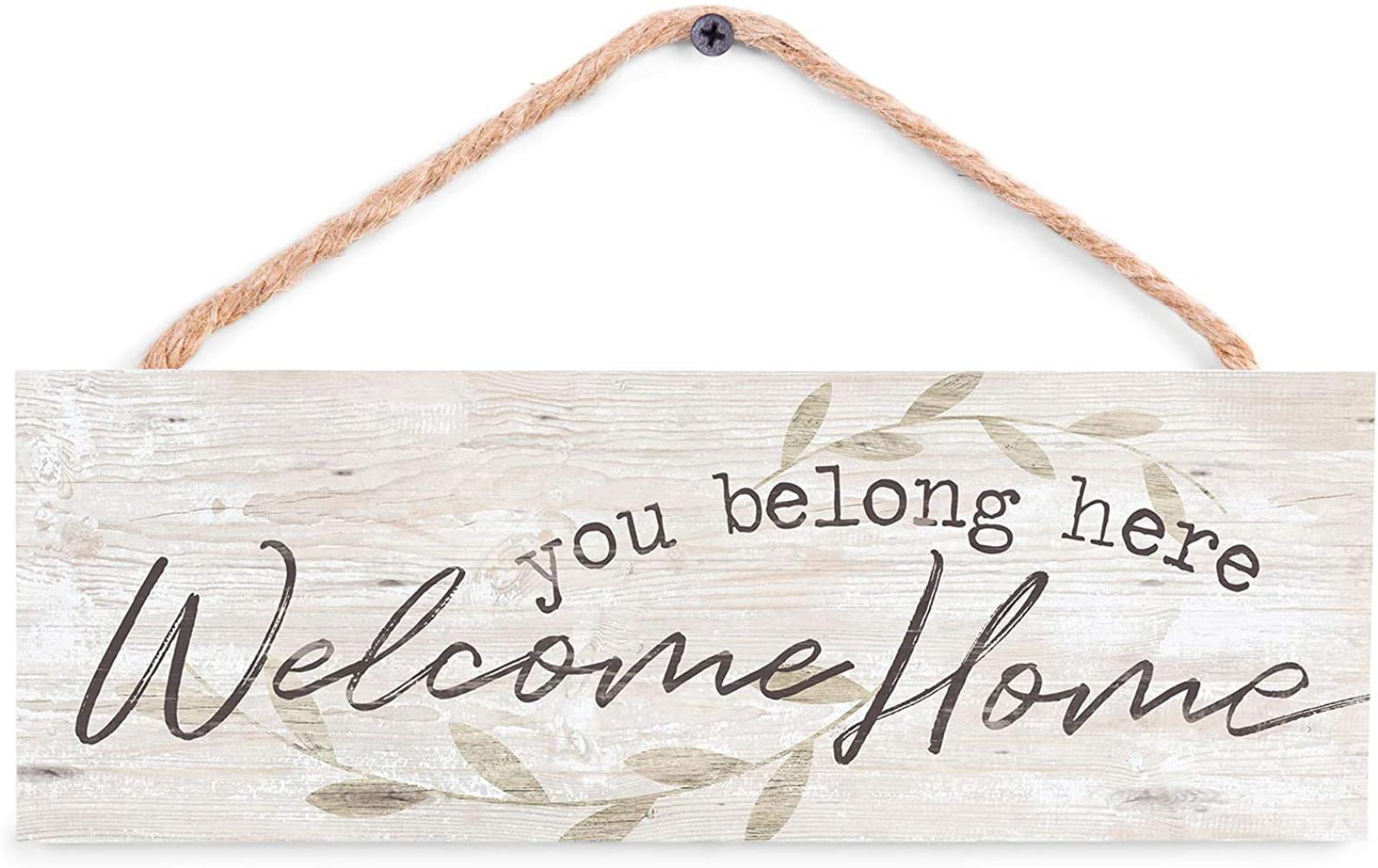 P. Graham Dunn You Belong Welcome Home Whitewash 10 x 3.5 Inch Pine Wood  Slat Hanging Wall Sign, Constructed from a single pine slat, each of these  signs.., By Visit the P