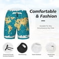 thumbnail image 4 of Kdxio World Map With Landmarks Print Men'S Swim Trunks With Compression Liner 7 Inch Inseam Quick Dry Swim Shorts, 4 of 7