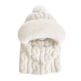 thumbnail image 1 of Elegante gorro de invierno con capucha, forro de terciopelo grueso, cálido y resistente al viento para actividades al aire libre y ciclismo, talla única (56-58 cm)., 1 of 5